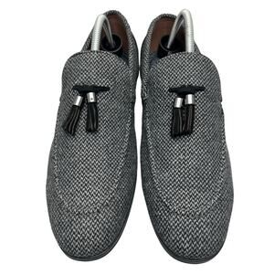 Bar III Kingston Tassel Tweed Grey Black Upper Loafer Mens 9M Shoes
